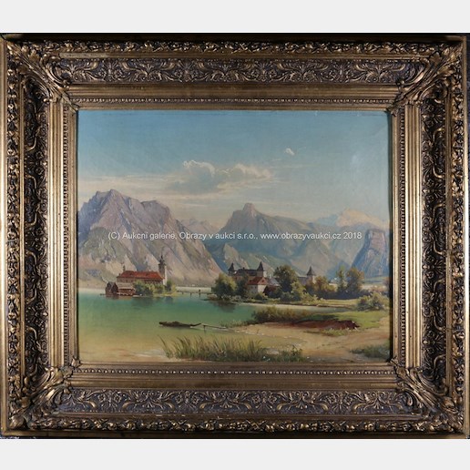 Alois  Kirnig - Párové obrazy: Zámek na jezeře a U Jezera