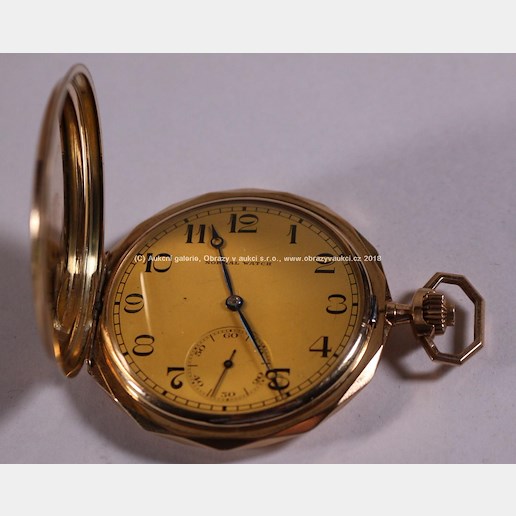Zlaté kapesní hodinky Normal Watch - Zlaté kapesní hodinky Normal Watch, Zlato, punc-LYRA, 585/1000, hrubá hmotnost 66,05g. Přiloženo osvědčení PÚ