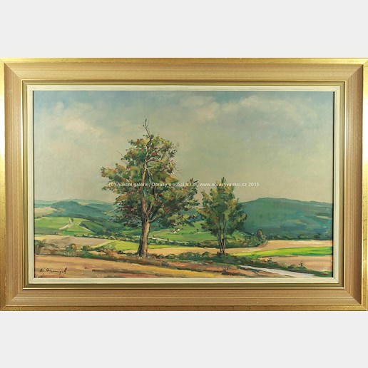 Rudolf Hanych - Dva stromy u cesty na kopci