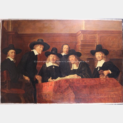 Rembrandt van Rein - kopista 20. stol. - Představenstvo soukenického cechu