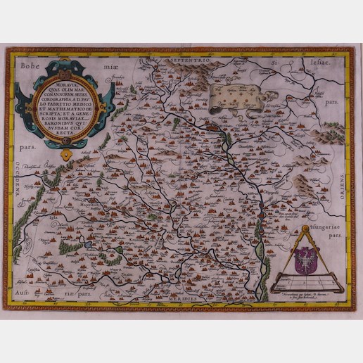 . - Abraham Ortelius - Mapa Moravy, 1590