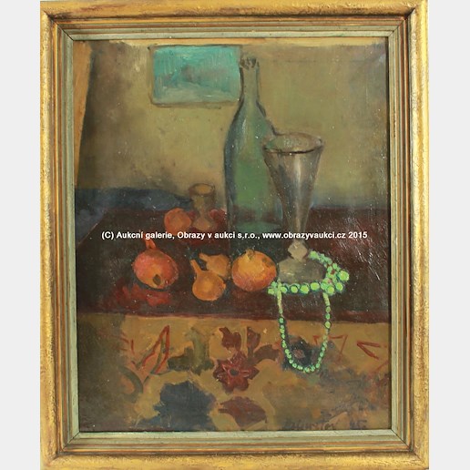 Andrej Bělocvětov - Zátiší s lahví vína