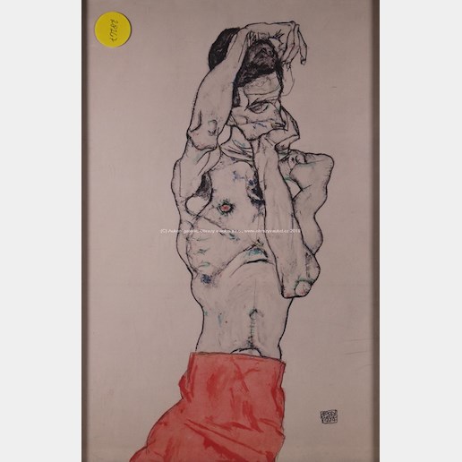 Egon Schiele - Stojící mužský poloakt