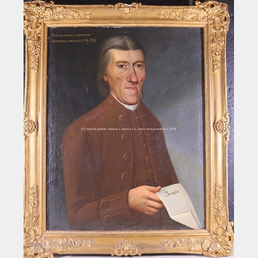 středoevropský malíř konce 18. stol - Portrét muže - Antonín Bernhard Brožovský