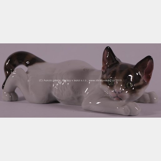 porcelánka Rosenthal - Ležící koťátko