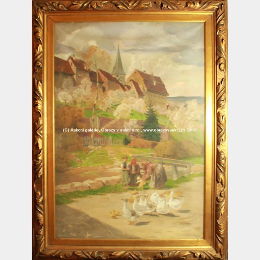 středoevropský malíř 19. století - Jarní den