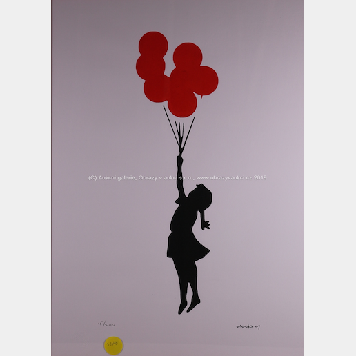 Banksy - Flying red balloon girl