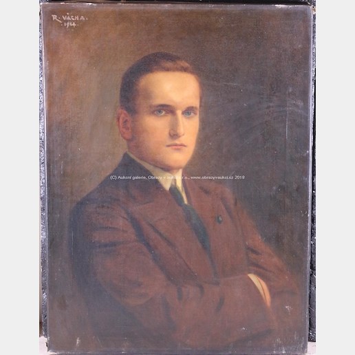 Rudolf Vácha - Portrét muže v hnědém saku