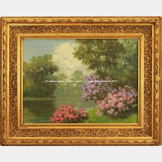 středoevropský malíř počátku 20. stol. - Rozkvetlé rododendrony