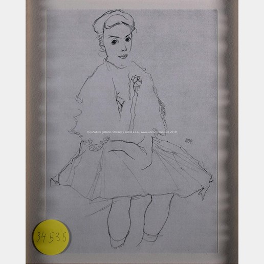 Egon Schiele - Děvčátko s pentlemi