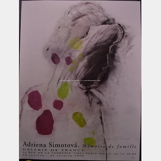 Adriena Šimotová - Plakát z galerie de France 54 rue de La verrerie 75004 Paris 1996