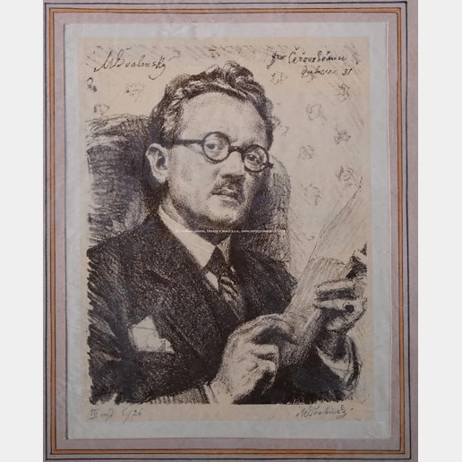 Max Švabinský - Portrét muže v brýlích