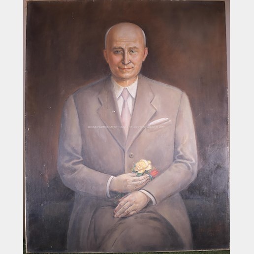 Jan Dědina - Portrét muže s květinami