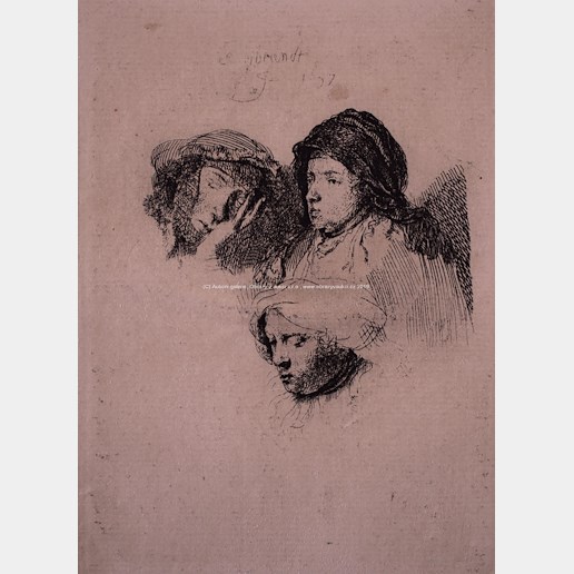 Rembrandt van Rijn - Tři ženské hlavy - Saskia