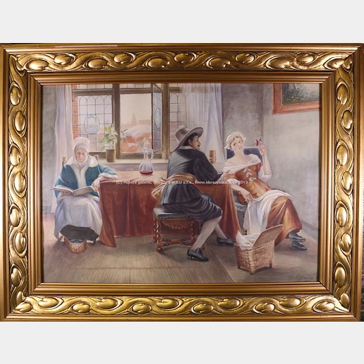 středoevropský malíř - V domě u stolu