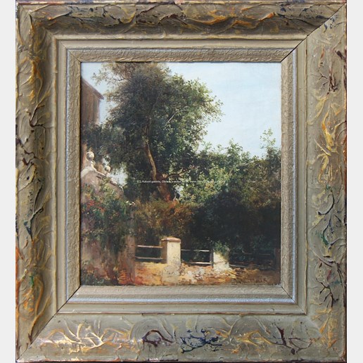 Julius Mařák - Pohled na dům se zahradou