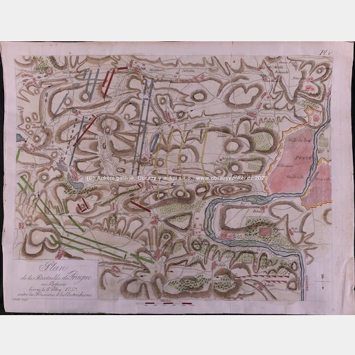 Antoine-Henri Jomini - Mapa bitvy u Prahy roku 1757