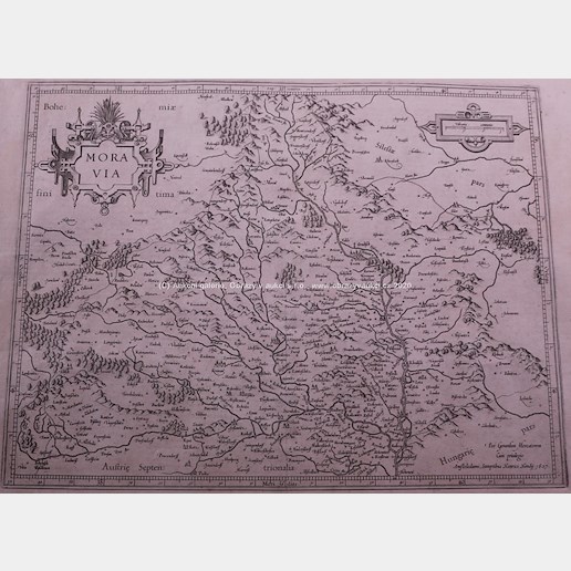 . - Mapa Moravy r. 1627