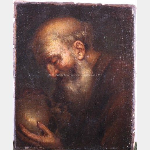 Pravděpodobně středoevropský malíř 18. stol. - Mnich s lebkou (sv. František z Pauly?)