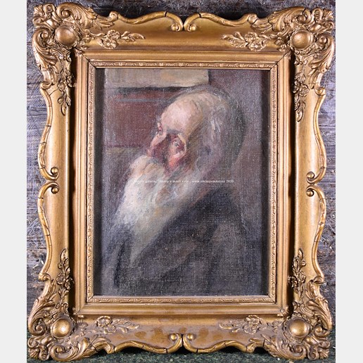 český malíř přelomu 19. a 20. století - Portrét muže s bradkou