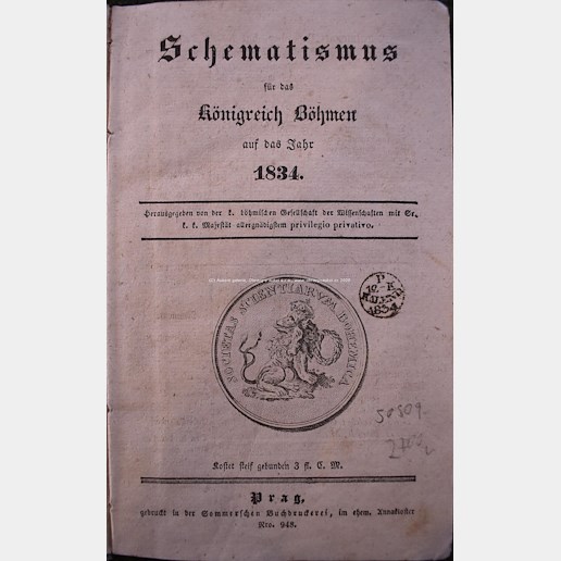 . - Schematismus für das königreich Böhmen 1834