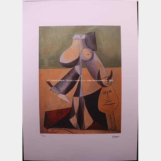 Pablo Picasso - Kompozice v zeleno-béžové