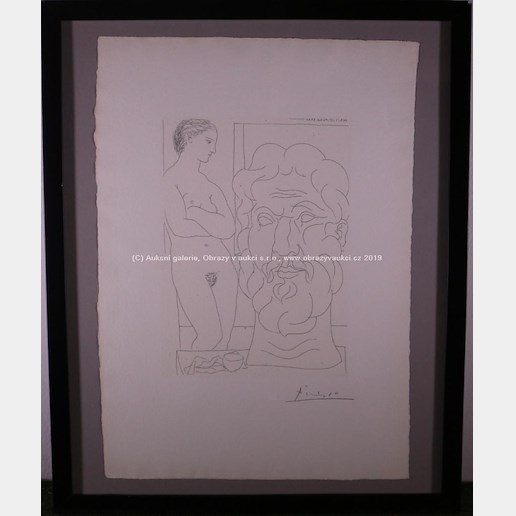 Pablo Picasso - Modele et grande tete sculptée