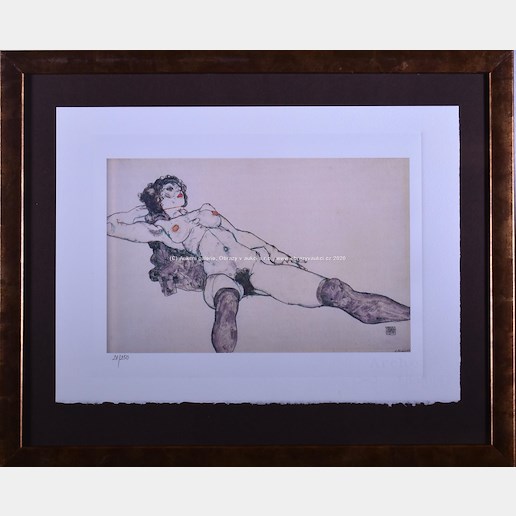 Egon Schiele - Ležící ženský akt