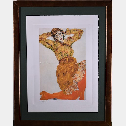 Egon Schiele - Žena v oranžových punčochách
