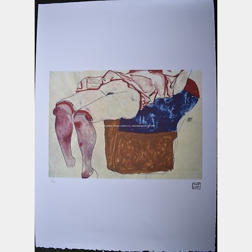 Egon Schiele - Žena v červených podkolenkách