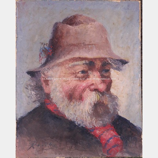 Pavel Raszka - Muž v klobouku s červenou šálou