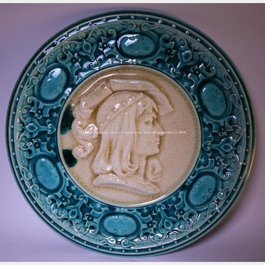 Značeno Schütz Cilli - Závěsný talíř s motivem šlechtice