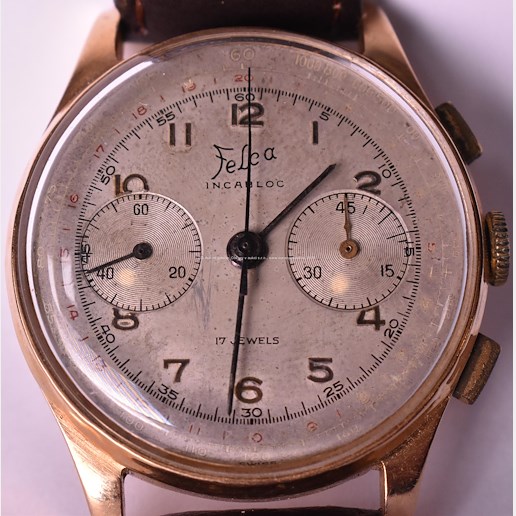 Felca Incabloc - Pánské hodinky, zlato 750/1000, hrubá hmotnost 44,20 g