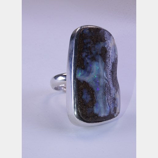 .. - Prsten, stříbro 925/1000 s boulder opálem, hrubá hmotnost 35,7 g
