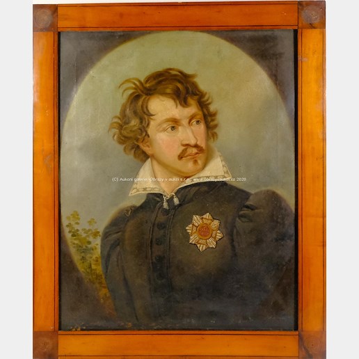 středoevropský malíř 19. stol. - Portrét muže s knírkem
