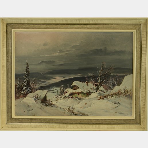 Ludvík Dobeš - Chalupa na horách v zimě