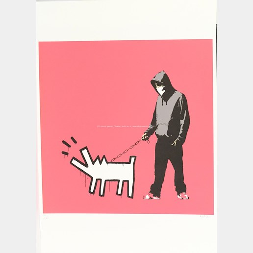 Banksy - Hoodie and Keith Haring Dog Red 
