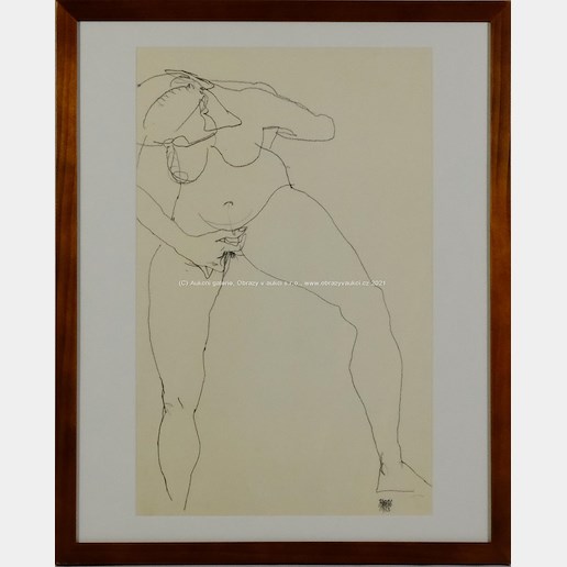 Egon Schiele - Stojící masturbující žena