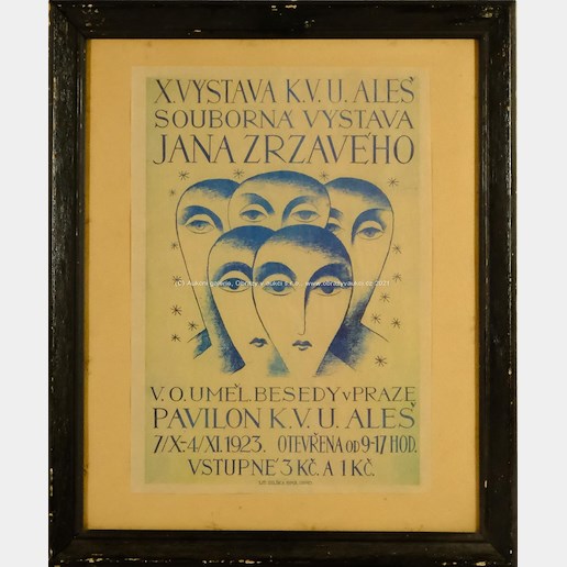 Jan Zrzavý - Plakát k X. výstavě K.V.U. Aleš Jana Zrzavého