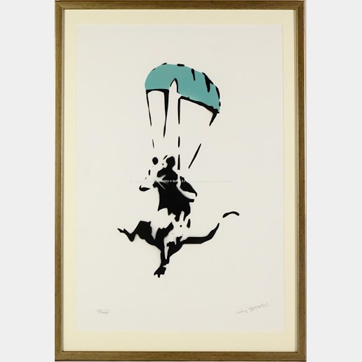 Not Banksy - Rat used face mask as parachute
