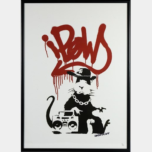 Banksy - Rat stereo graffiti