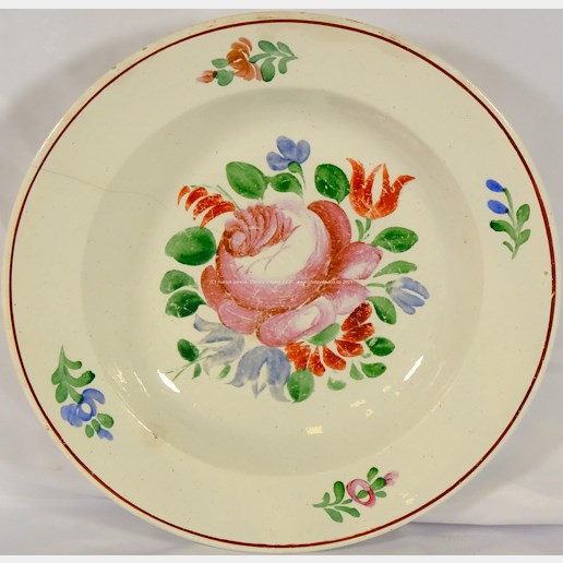 Manufaktura Týnec mezi lety 1830 - 1866 - Talíř s květinovým vzorem