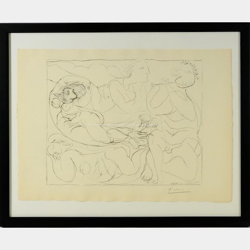 Pablo Picasso - Flütiste et trois femmes nues