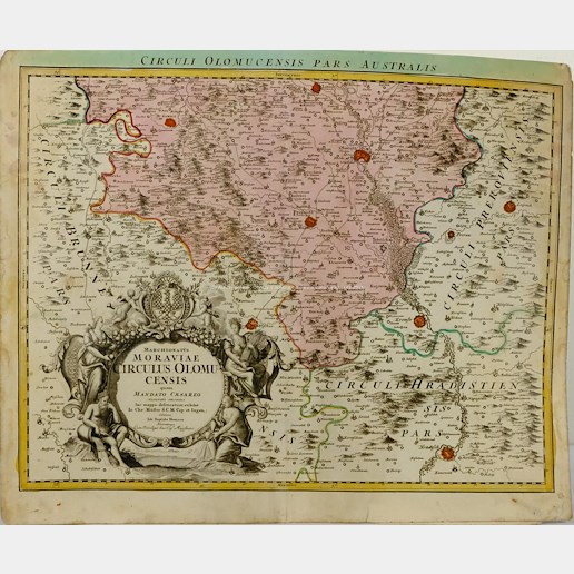 Johann Christoph Müller - Mapa Olomouckého kraje ¨Circulus Olomucensis¨