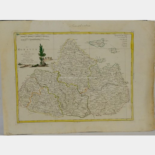 G. Zuliani a G. Pitteri - Mapa Moravy ¨La Moravia divisa nei suoi circoli¨