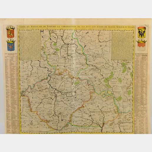 Henri Abraham Chatelain - Mapa Čech, Moravy, Slezska a Lužice