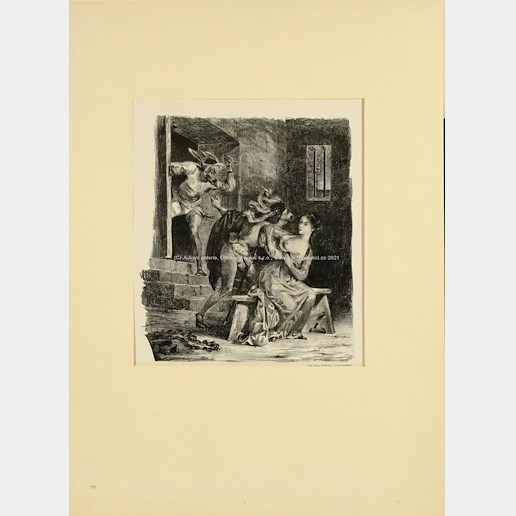 J. H. Fragonard, Raphael, T. H. Rousseau, A. Menzal - Konvolut 7 grafických listů