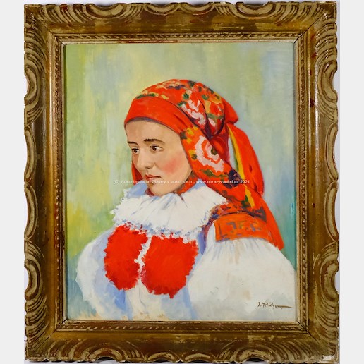 Jan Melichar - Portrét krojované dívky