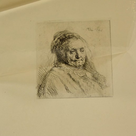 Rembrandt van Rijn - Soubor 2 podobizen: Vlastní podobizna v baretu a Podobizna Rembrandtovy matky