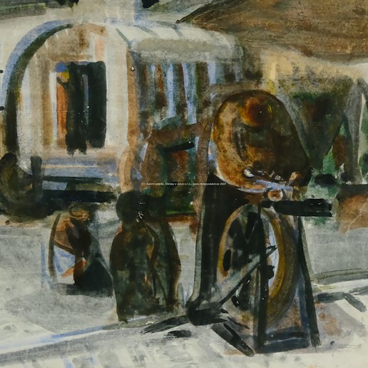Karel Souček (*1915) - Motiv z nádraží